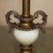 Hand Carved Pillared Table Lamp with Marble Sphere in the Base Bronzed Fittings, 1960s 3