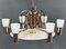 Bohemian Bauhaus Nickel and White Glass Chandelier, 1932 7