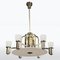 Bohemian Bauhaus Nickel and White Glass Chandelier, 1932 1