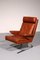 Set of Cognac Leather Swing Lounge Chair and Ottoman by Reinhold Adolf and Hans-Jürgen Schröpfer for COR, 1976 14