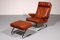 Set of Cognac Leather Swing Lounge Chair and Ottoman by Reinhold Adolf and Hans-Jürgen Schröpfer for COR, 1976 12