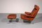 Set of Cognac Leather Swing Lounge Chair and Ottoman by Reinhold Adolf and Hans-Jürgen Schröpfer for COR, 1976 3