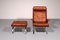 Set of Cognac Leather Swing Lounge Chair and Ottoman by Reinhold Adolf and Hans-Jürgen Schröpfer for COR, 1976 2