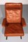 Set of Cognac Leather Swing Lounge Chair and Ottoman by Reinhold Adolf and Hans-Jürgen Schröpfer for COR, 1976 18