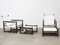 McGuire San Francisco Armchairs with Footstool, 1970s, Set of 4 1