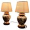 Vintage Ginger Glas Lampen aus Porzellan, 1960er, 2er Set 1