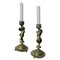 19th Century Brass Candleholders with Dancing Cherubs, Set of 2, Image 1