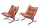 Norwegian Siesta Bentwood and Leather Lounge Chairs by Ingmar Relling for Westnofa, 1960s, Set of 2 1