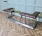 Large Polished Steel and Brass Upholstered Club Fender, 1930s, Image 4