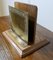 Art Nouveau Table Top Brass and Oak News Paper Rack, 1920s, Image 6