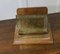 Art Nouveau Table Top Brass and Oak News Paper Rack, 1920s, Image 3