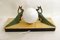 Große Art Deco Nachtlampe aus Marmor & Onyx in Pfauenauge von Ted, Frankreich, 1930er 9