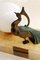 Large Art Deco Marble & Onyx Peacock Night Lamp by Ted, France, 1930s 11