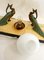 Large Art Deco Marble & Onyx Peacock Night Lamp by Ted, France, 1930s 7