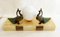 Large Art Deco Marble & Onyx Peacock Night Lamp by Ted, France, 1930s 19