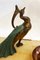 Large Art Deco Marble & Onyx Peacock Night Lamp by Ted, France, 1930s 6