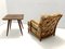 Olive Green Armchairs with Walnut Frames attributed to Paolo Buffa, Italy, 1940s, Set of 2 2