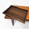 Table Basse en Teck avec Plateau d'Appoint Intégré par Johannes Andersen pour Trioh, 1960s, Set de 3 14