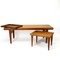 Table Basse en Teck avec Plateau d'Appoint Intégré par Johannes Andersen pour Trioh, 1960s, Set de 3 3