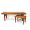 Table Basse en Teck avec Plateau d'Appoint Intégré par Johannes Andersen pour Trioh, 1960s, Set de 3 13