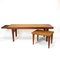 Table Basse en Teck avec Plateau d'Appoint Intégré par Johannes Andersen pour Trioh, 1960s, Set de 3 1
