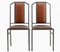 Vintage Dining Chairs in Leather & Brushed Metal from Maison Jansen, Set of 4 3