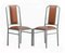 Vintage Dining Chairs in Leather & Brushed Metal from Maison Jansen, Set of 4 2