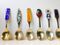 Modernist Gilt and Enamel 925S Christmas Spoons from Anton Michelsen, Set of 8 4