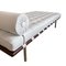 Bauhaus White Leather Barcelona Daybed by Ludwig Mies van der Rohe for Knoll, 1970s 10