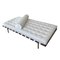Weißes Bauhaus Barcelona Tagesbett aus Leder von Ludwig Mies van der Rohe für Knoll, 1970er 2