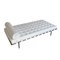 Weißes Bauhaus Barcelona Tagesbett aus Leder von Ludwig Mies van der Rohe für Knoll, 1970er 8