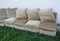 Sectional Sofa in Shaved Velvet with Down Padding and Walnut Feet, 1960s, Set of 6 2