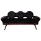 Sofá Mid-Century moderno de terciopelo negro de Erco, años 70, Imagen 1