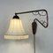 Gelenkige Wandlampe aus Messing & Stoff, Schweden, 1940er 4
