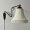 Gelenkige Wandlampe aus Messing & Stoff, Schweden, 1940er 2