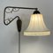 Gelenkige Wandlampe aus Messing & Stoff, Schweden, 1940er 6