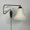 Gelenkige Wandlampe aus Messing & Stoff, Schweden, 1940er 5