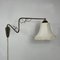 Gelenkige Wandlampe aus Messing & Stoff, Schweden, 1940er 11