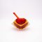 Red Yellow Sommerso Murano Glass Ashtray by Bucella Cristalli, 1950s 6