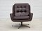 Swivel Lounge Chairs with Ottoman in Leather, 1970s, Set of 3 13