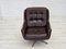Swivel Lounge Chairs with Ottoman in Leather, 1970s, Set of 3 4