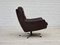Swivel Lounge Chairs with Ottoman in Leather, 1970s, Set of 3 12
