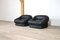 Vintage Black Leather Sofas by De Pas, D'Urbino and Lomazzi for Dalloca, 1970s, 1972, Set of 2 7