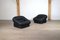 Vintage Black Leather Sofas by De Pas, D'Urbino and Lomazzi for Dalloca, 1970s, 1972, Set of 2 1