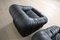 Vintage Black Leather Sofas by De Pas, D'Urbino and Lomazzi for Dalloca, 1970s, 1972, Set of 2 6