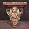 Large Antique Hand-Painted Plaster Church Wall Console of Angel with Wings, 19th Century 1