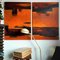 Dário Bosa, Orange Hue Sunset Diptych, 2003, Oil on Canvas, Set of 2, Image 1