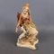 Vintage Biskuitkeramik Skulptur einer sitzenden Frau mit Hund von Capodimonte, 1960er 1