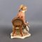 Vintage Biskuitkeramik Skulptur einer sitzenden Frau mit Hund von Capodimonte, 1960er 7