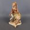 Vintage Biskuitkeramik Skulptur einer sitzenden Frau mit Hund von Capodimonte, 1960er 3